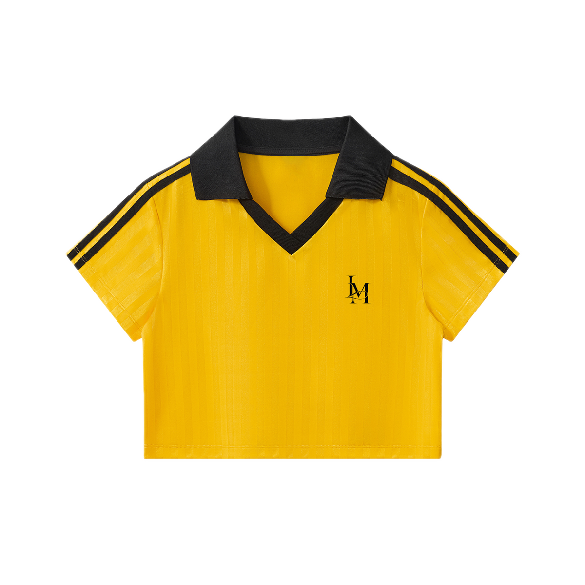 The Stripe Jersey in Yellow with Black, front view #Color_Yellow with Black
