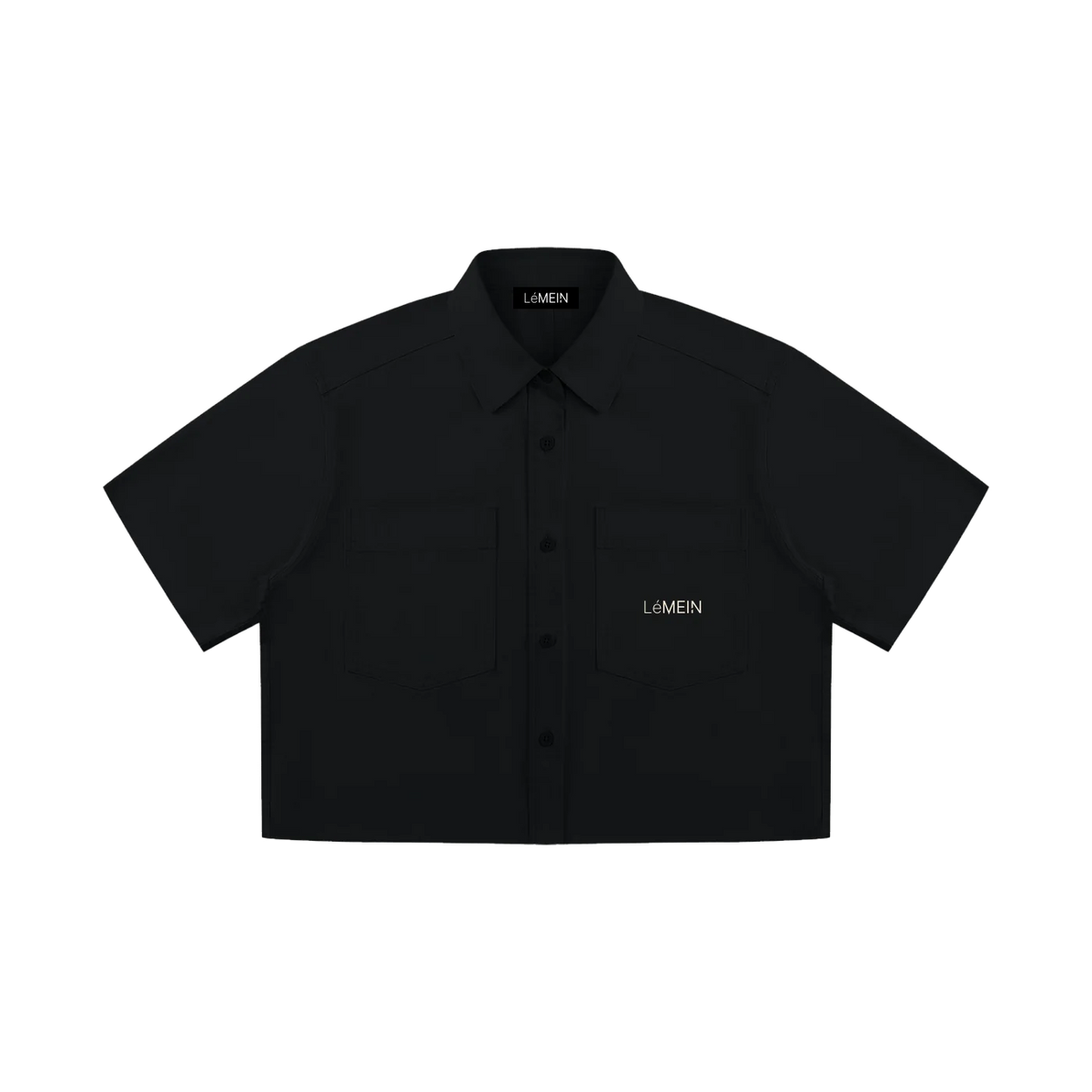 The Date Shirt, Cropped in Black, front view #Color_Black