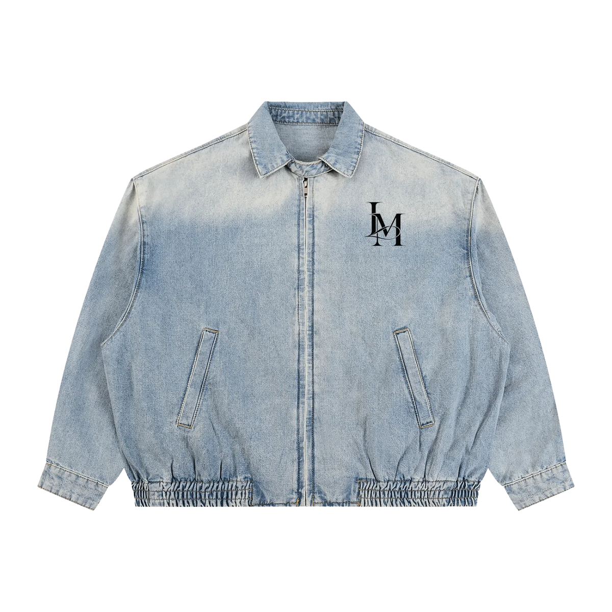 The Denim Jacket in Blue, front view #Color_Blue