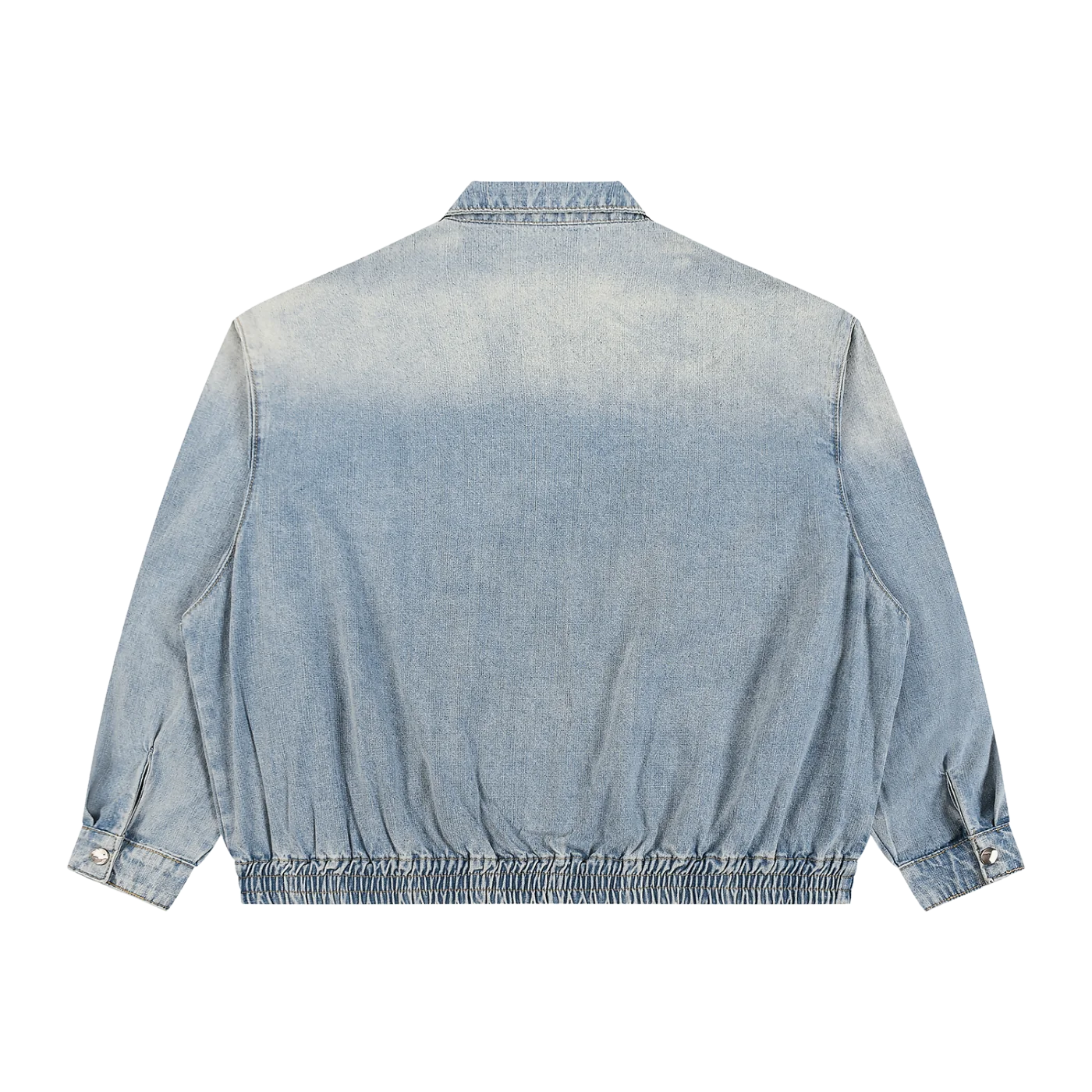 The Denim Jacket in Blue, back view #Color_Blue