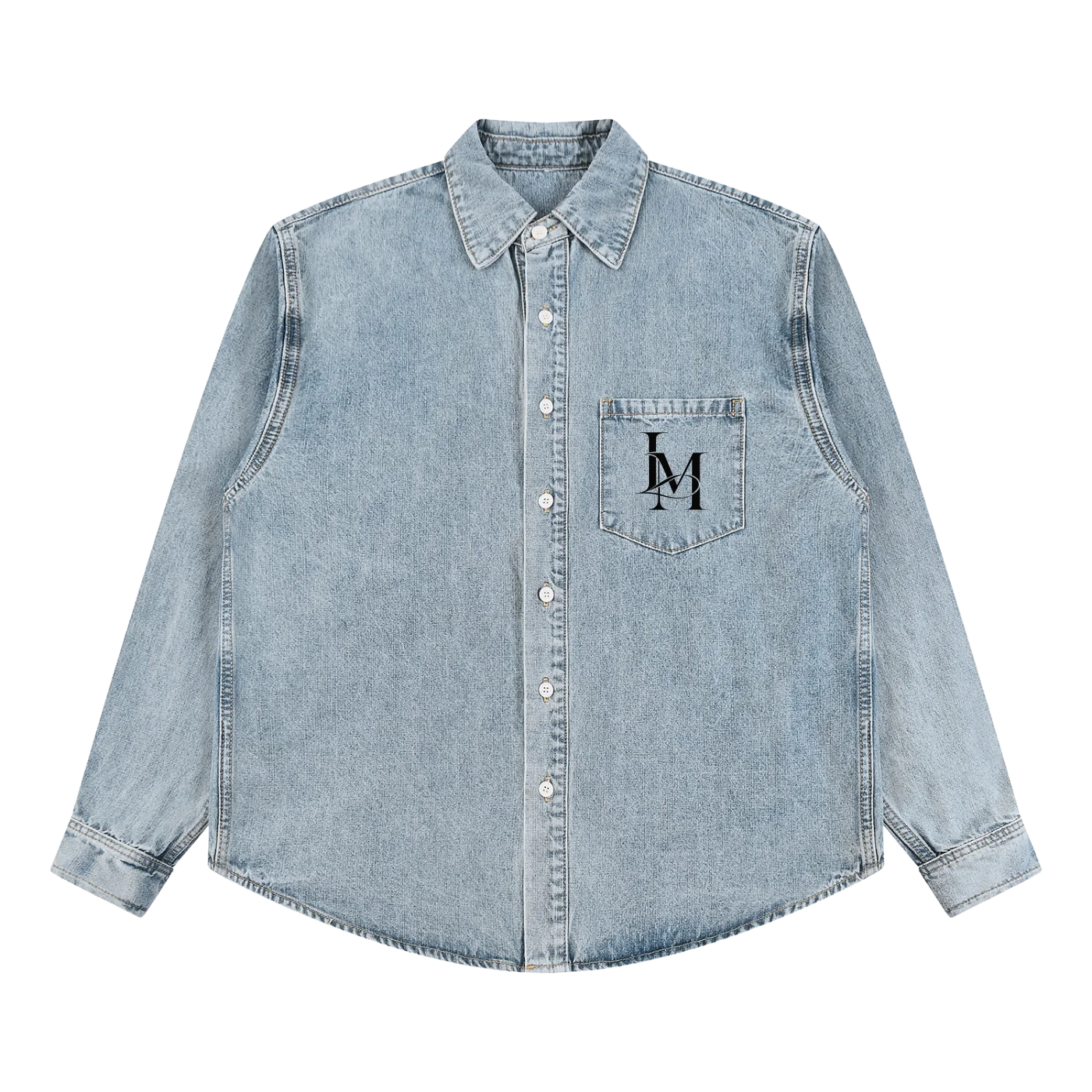 The Denim Shirt in Blue, front view #Color_Blue