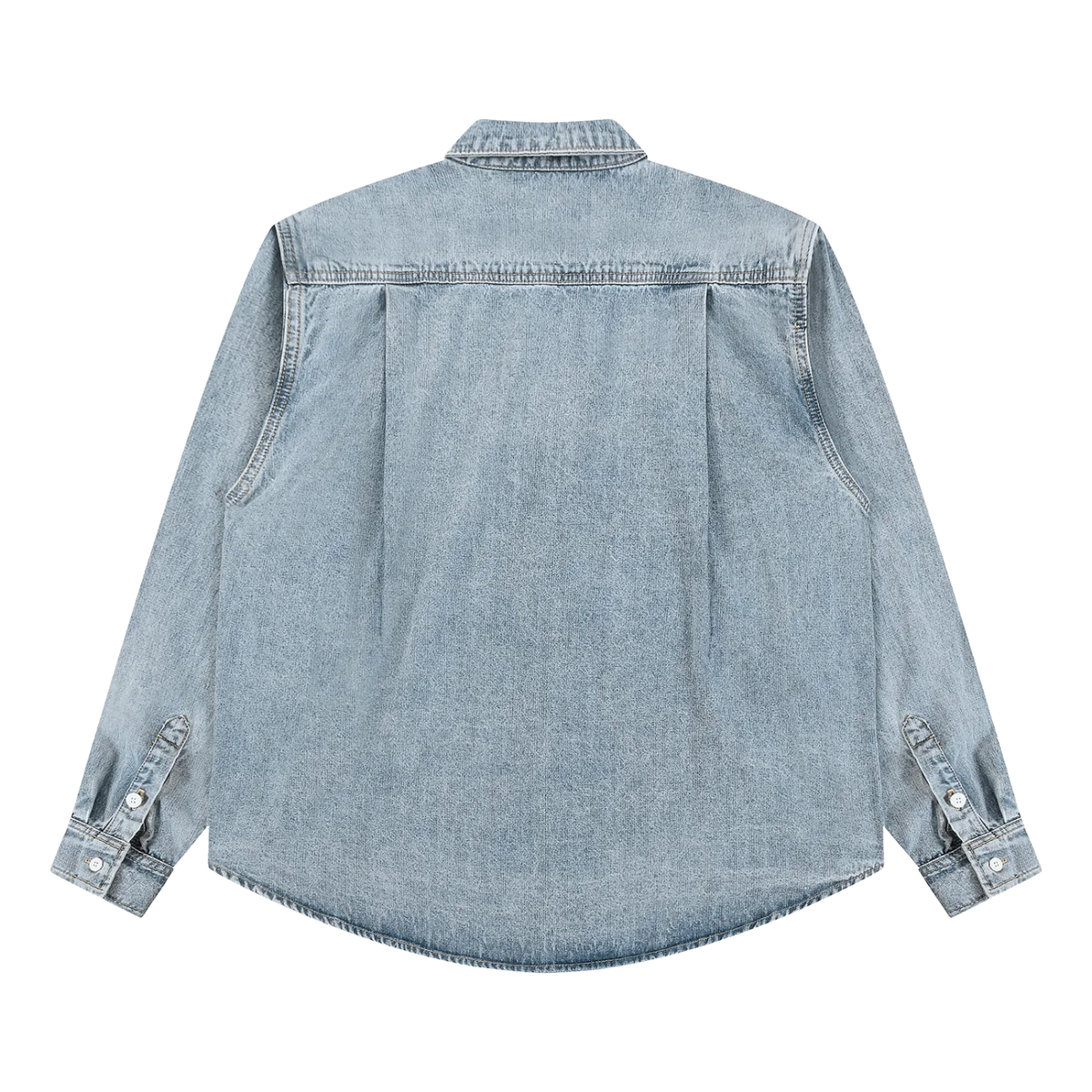 The Denim Shirt in Blue, back view #Color_Blue