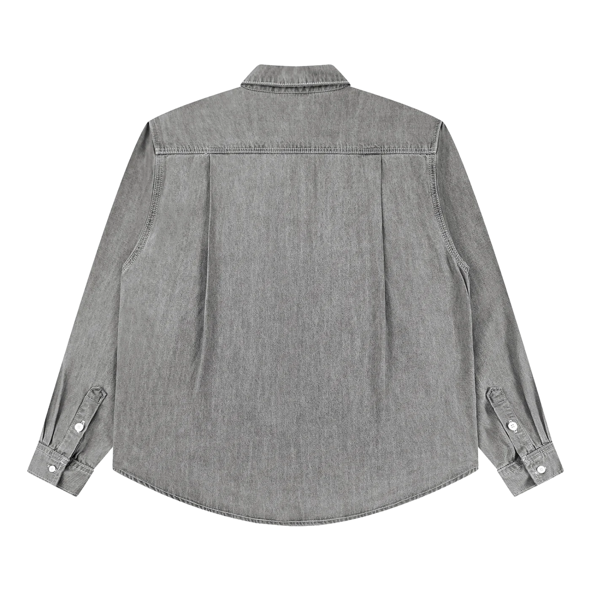The Denim Shirt in Light Gray, back view #Color_Light Gray