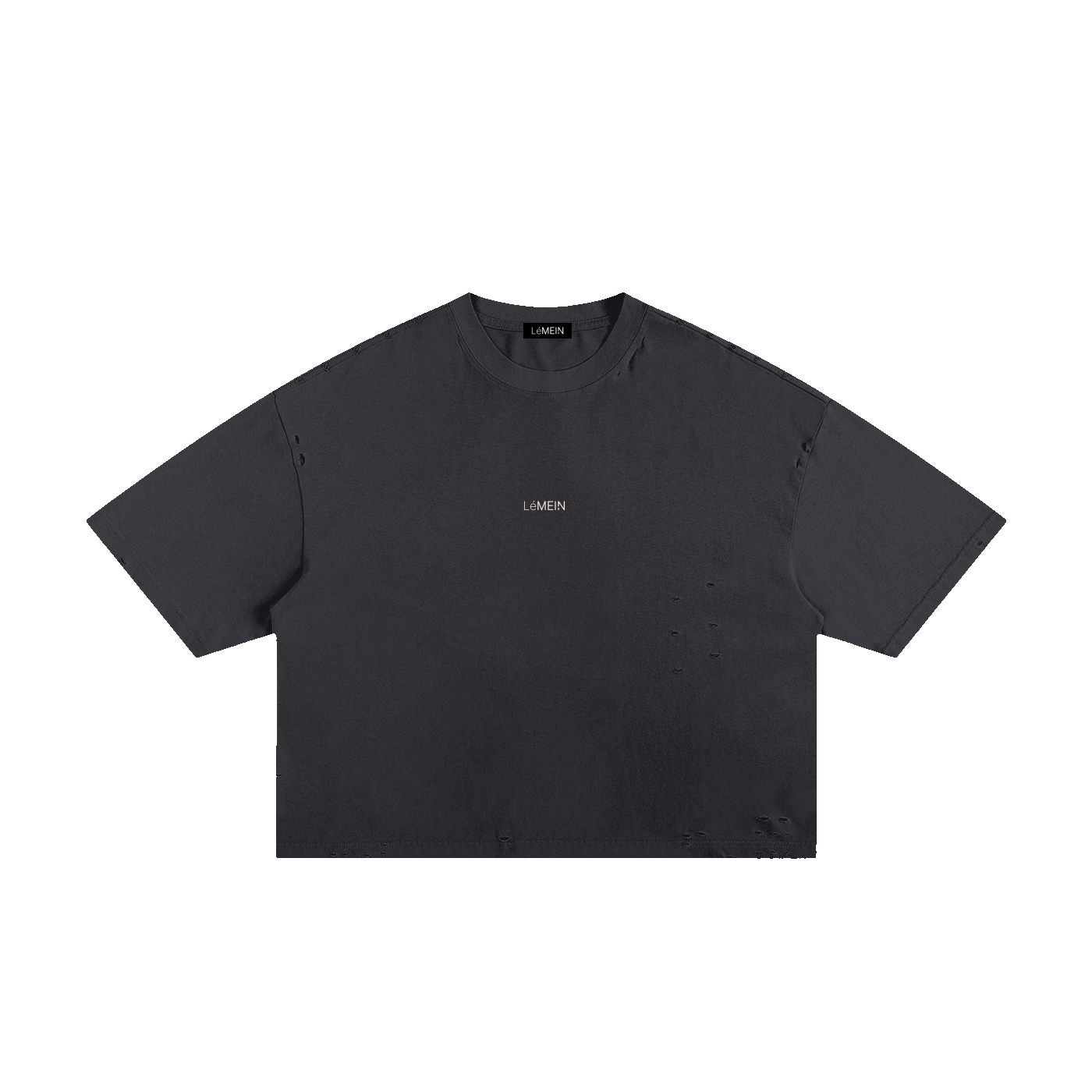The Frayed Tee in Wash Black #Color_Wash Black