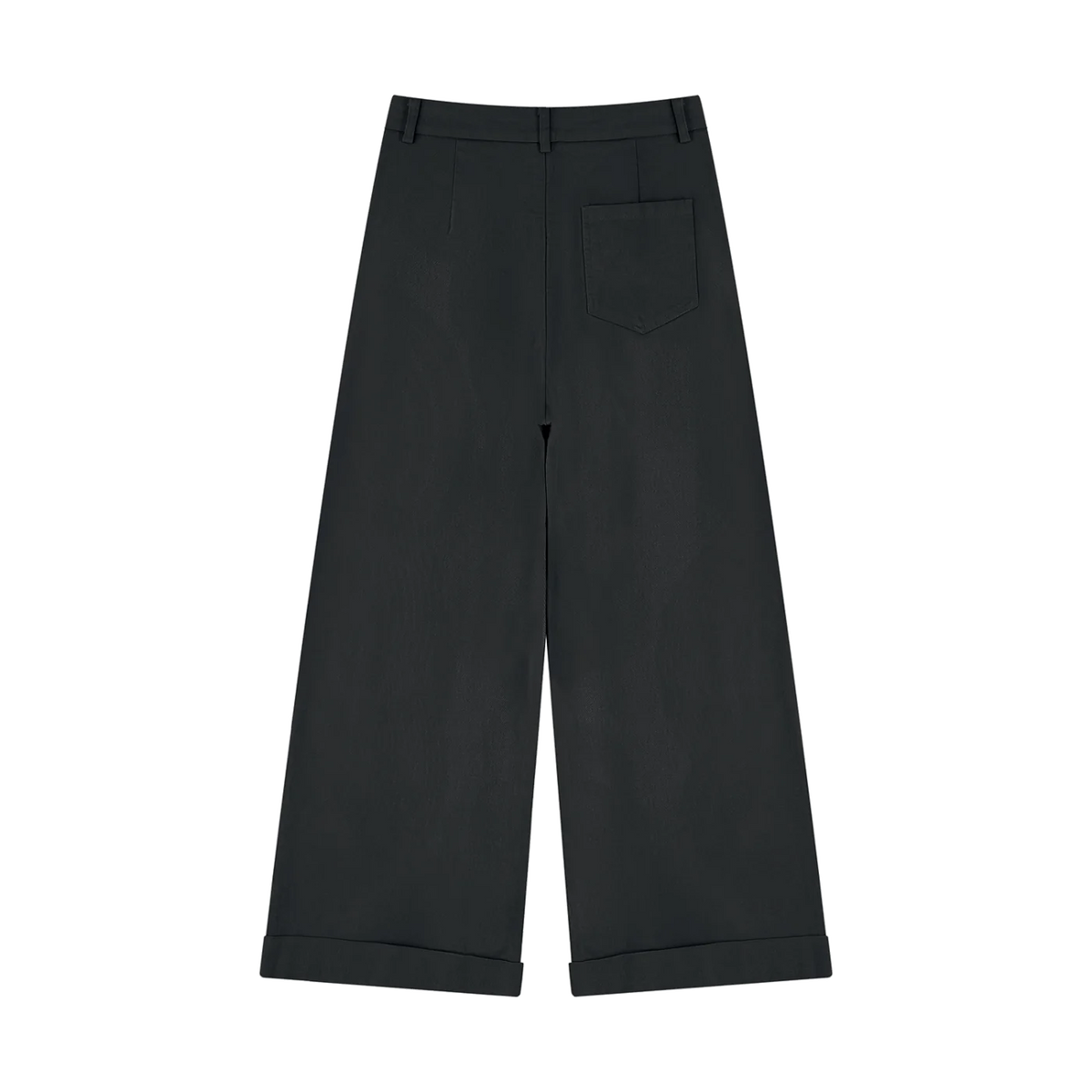 The Tencel Trouser in Black, back #Color_Black