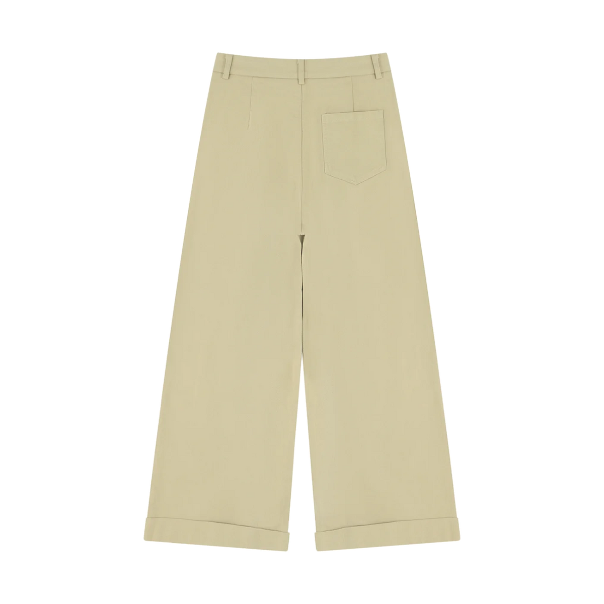 The Tencel Trouser in Khaki, back #Color_Khaki