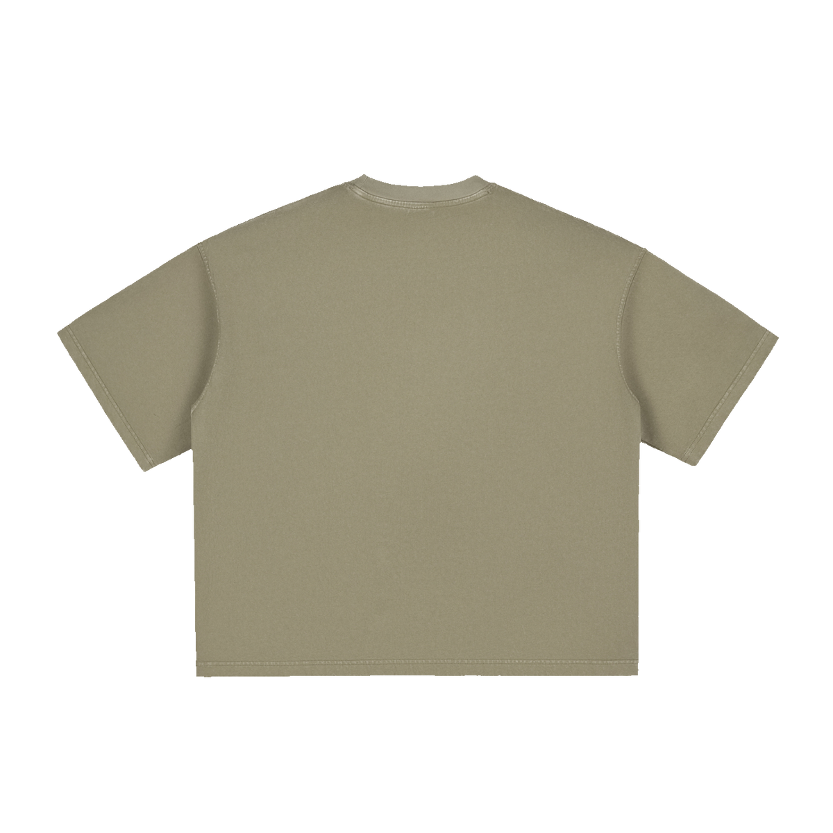 The Washed Boxy Tee in Gray Green, back #Color_Gray Green