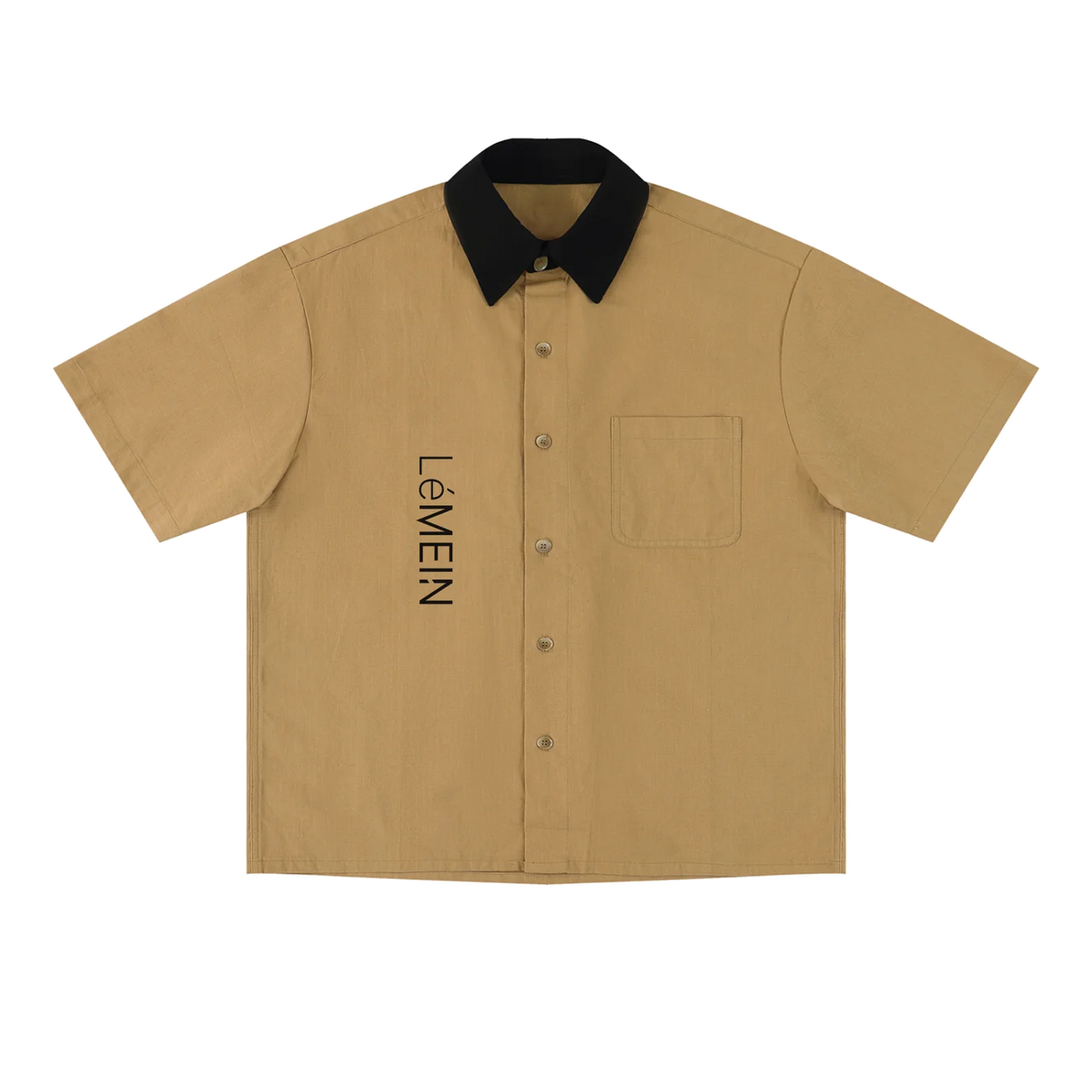 The Color Block Shirt in Brown #Color_Brown