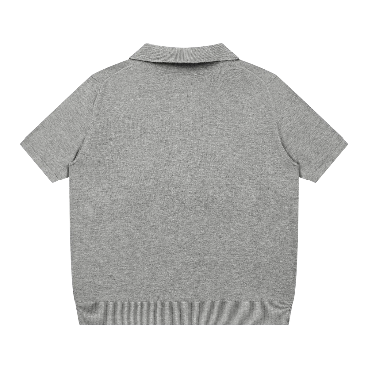 The Oversized Polo in Flower Gray, back #Color_Flower Gray