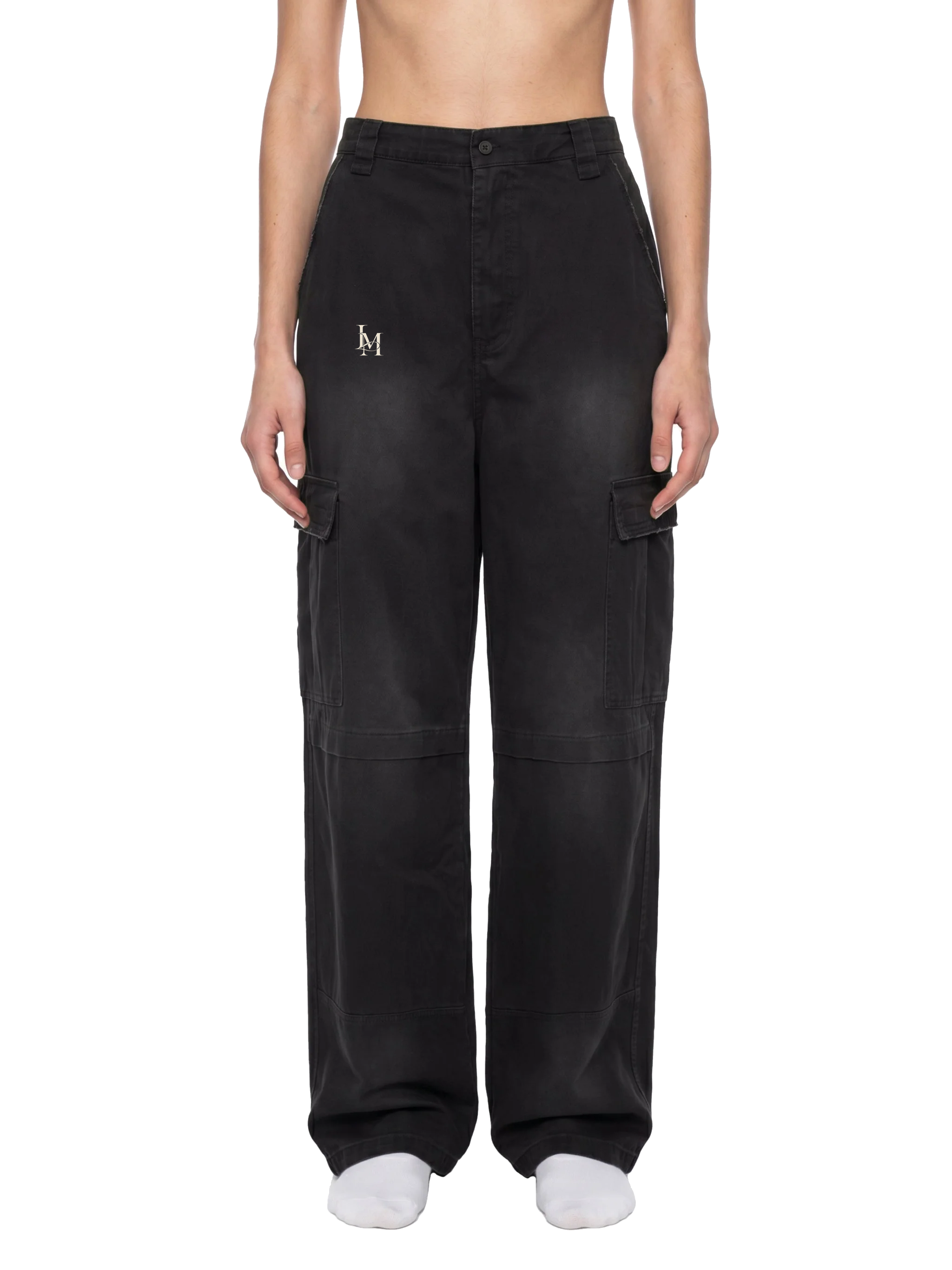 The Sunfade Cargo in Black — on model, front #Color_Black