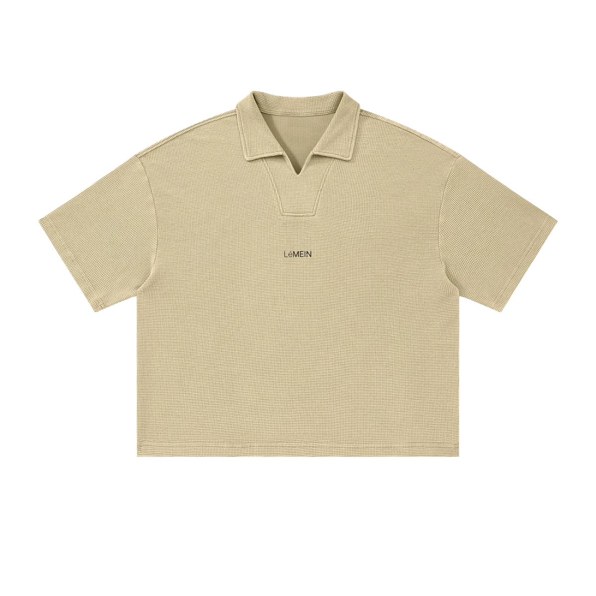 The Waffle Polo in Khaki, front view #Color_Khaki