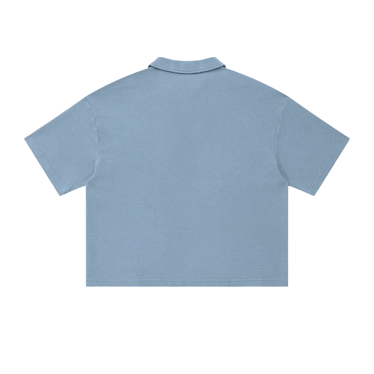 The Waffle Polo in Sky Blue, back view #Color_Sky Blue