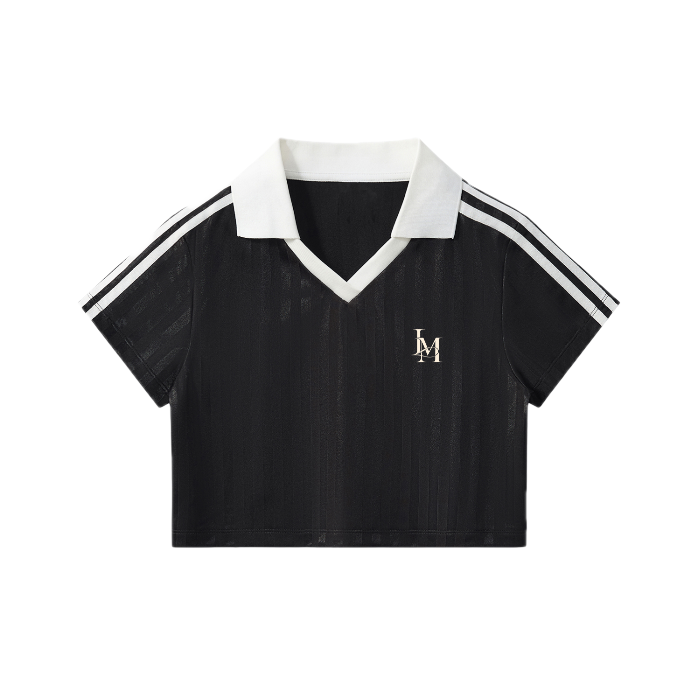 The Stripe Jersey in Black with White, front view #Color_Black with White