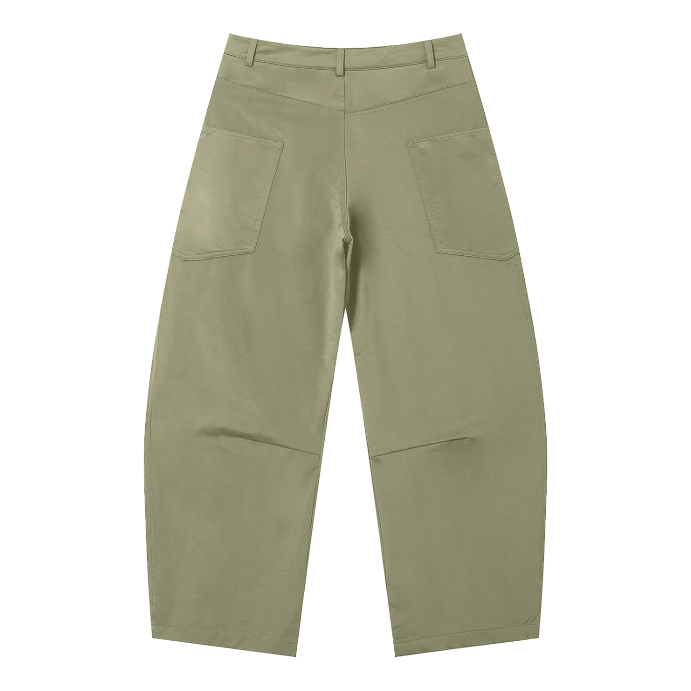 The Barrel Trouser in Gray Green, back #Color_Gray Green