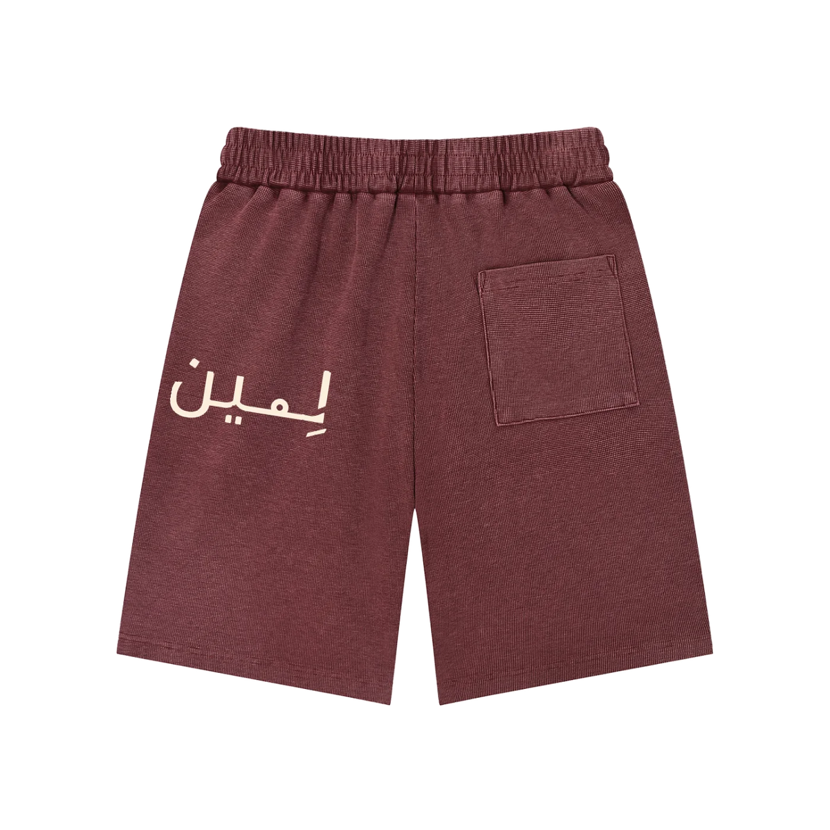 The Waffle Short in Jujube Red, back #Color_Jujube Red
