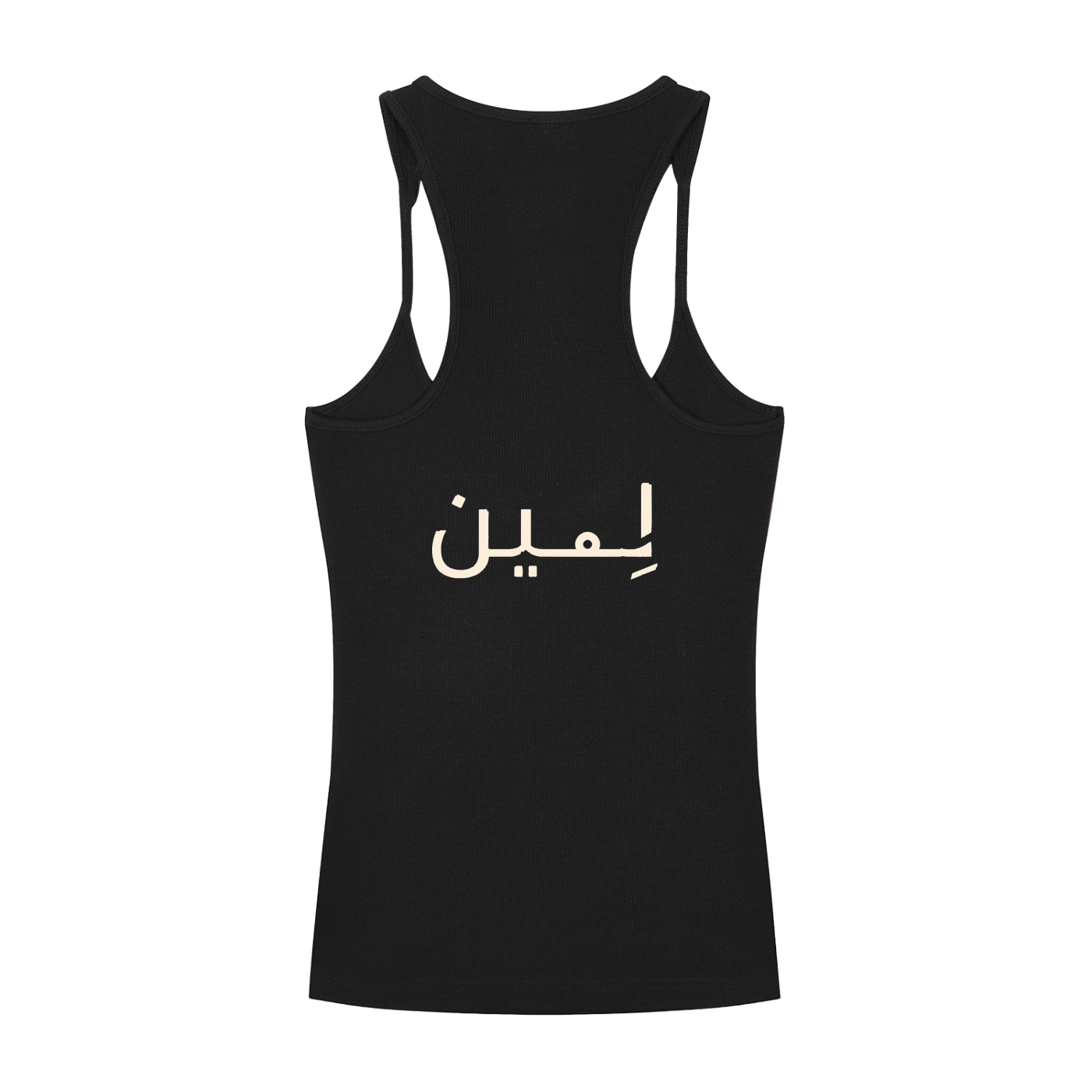 The Ribbed Tank in Black, back #Color_Black