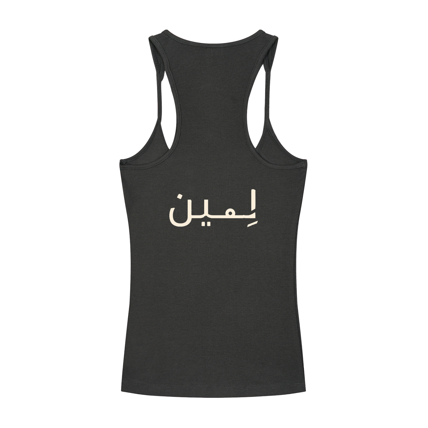 The Ribbed Tank in Dark Gray, back #Color_Dark Gray