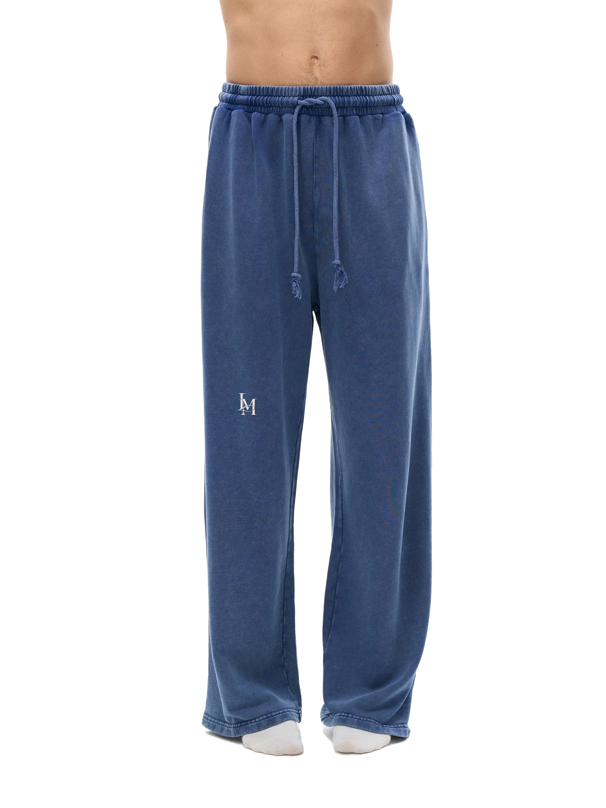 The Snow Washed Trouser in Blue — on model, detail #Color_Blue