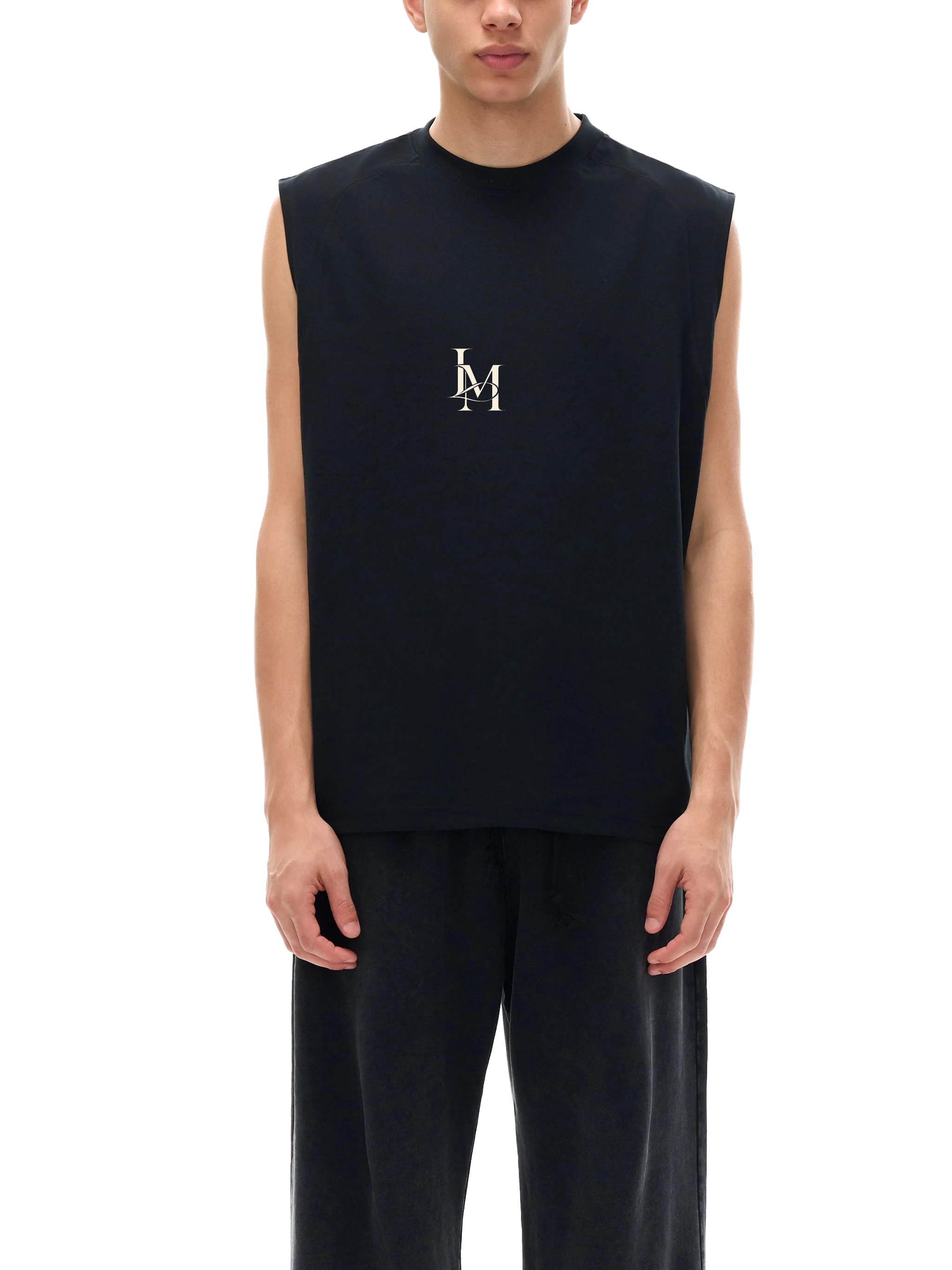 The Cooling Tank in Black — on model, front #Color_Black