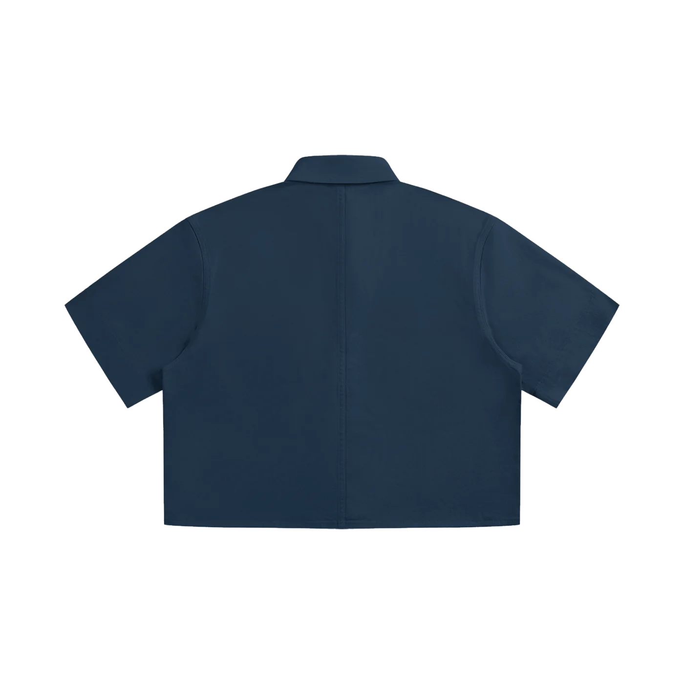 The Date Shirt, Cropped in Navy Blue, back view #Color_Navy Blue