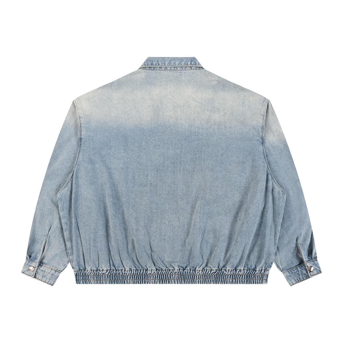 The Denim Jacket in Blue, back view #Color_Blue