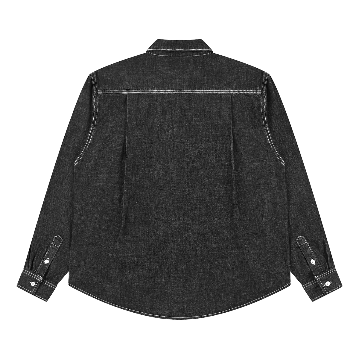 The Denim Shirt in Black, back view #Color_Black