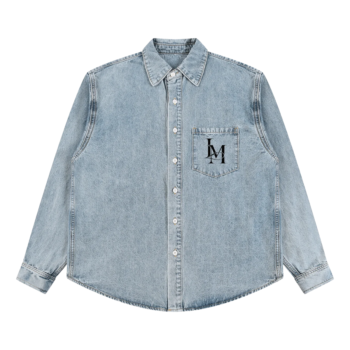The Denim Shirt in Blue, front view #Color_Blue