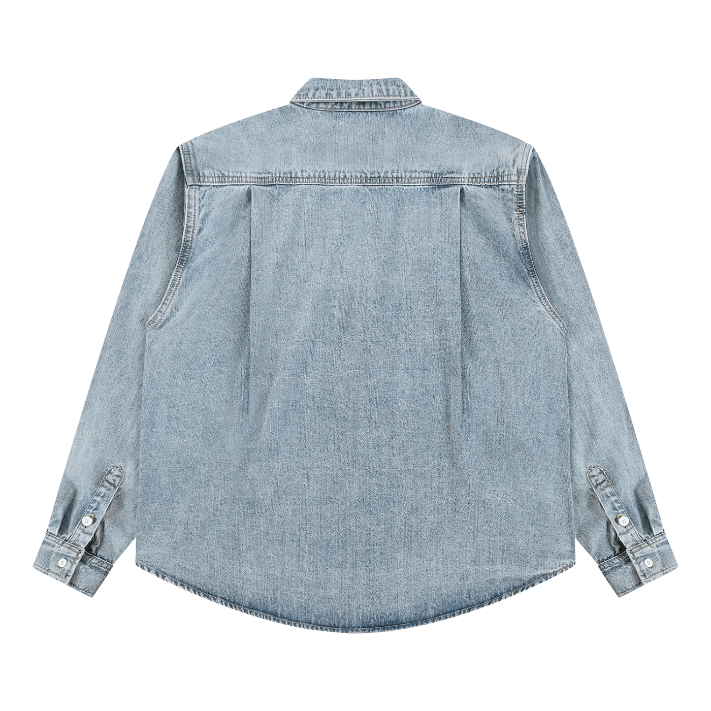The Denim Shirt in Blue, back view #Color_Blue