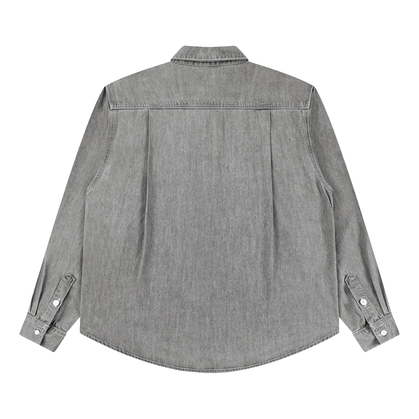 The Denim Shirt in Light Gray, back view #Color_Light Gray