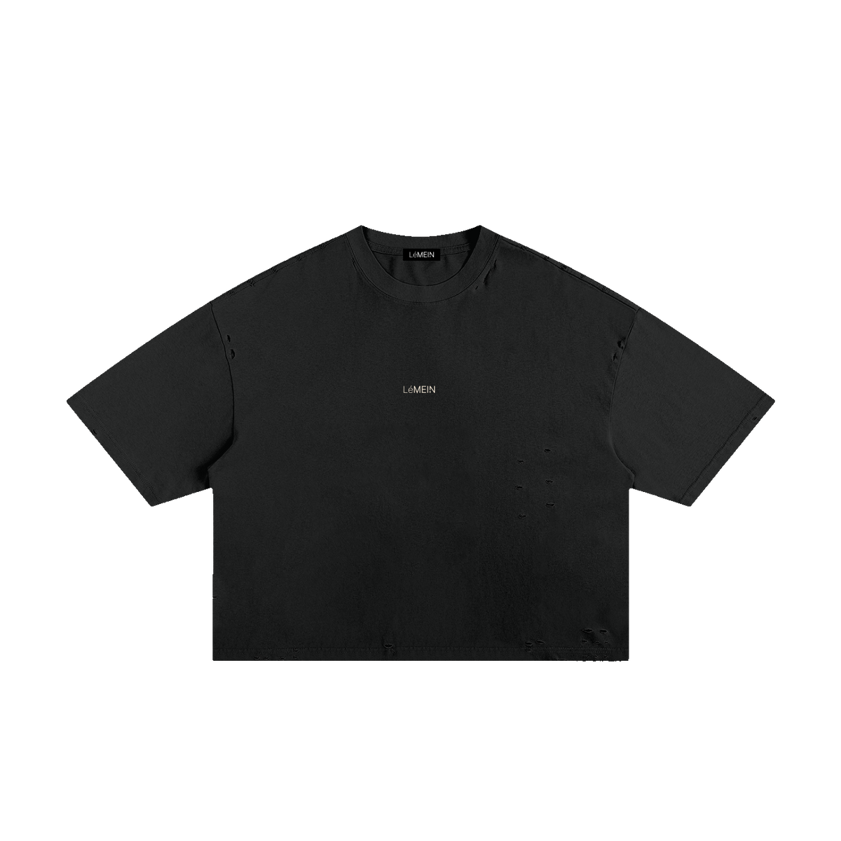 The Frayed Tee in Black #Color_Black