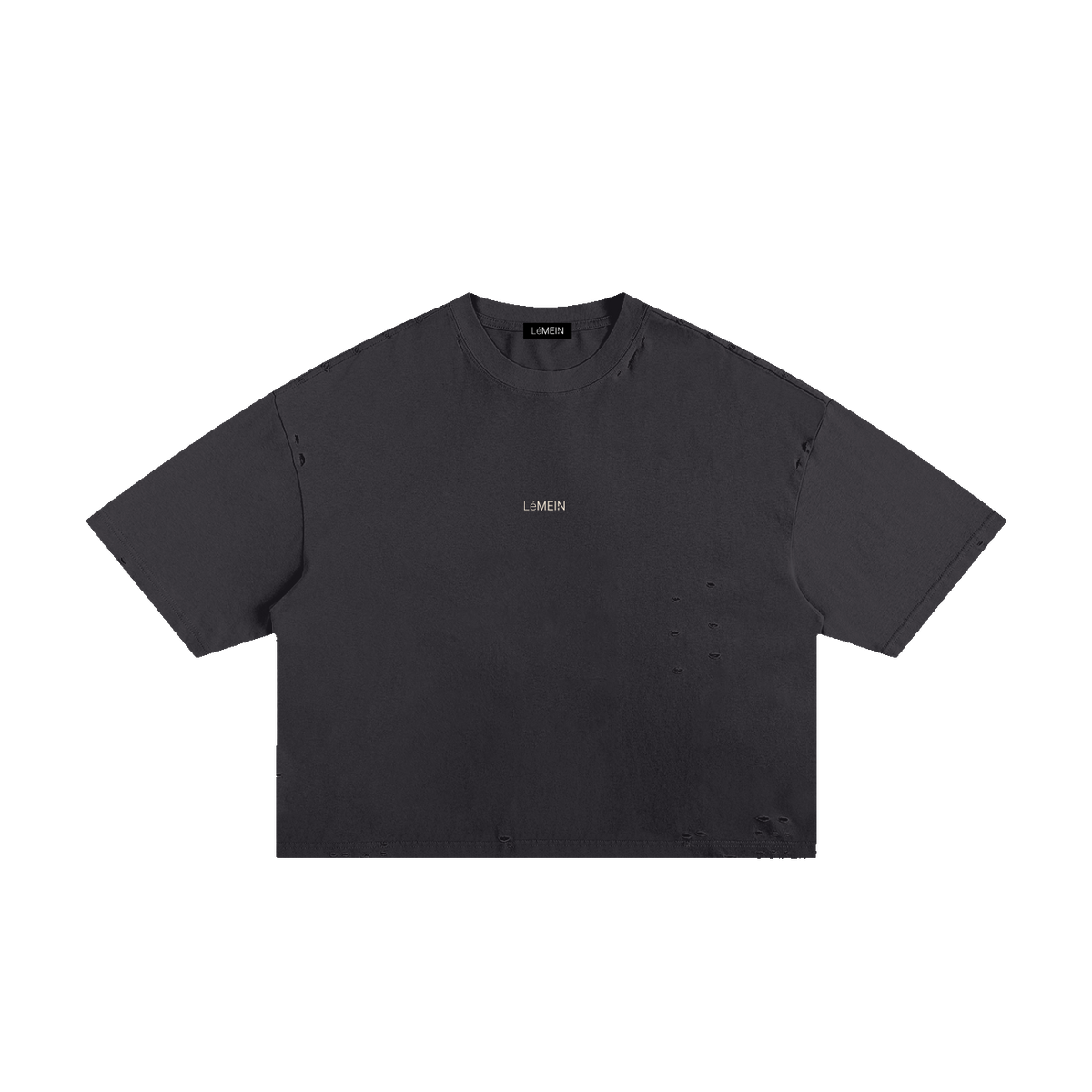 The Frayed Tee in Wash Black #Color_Wash Black