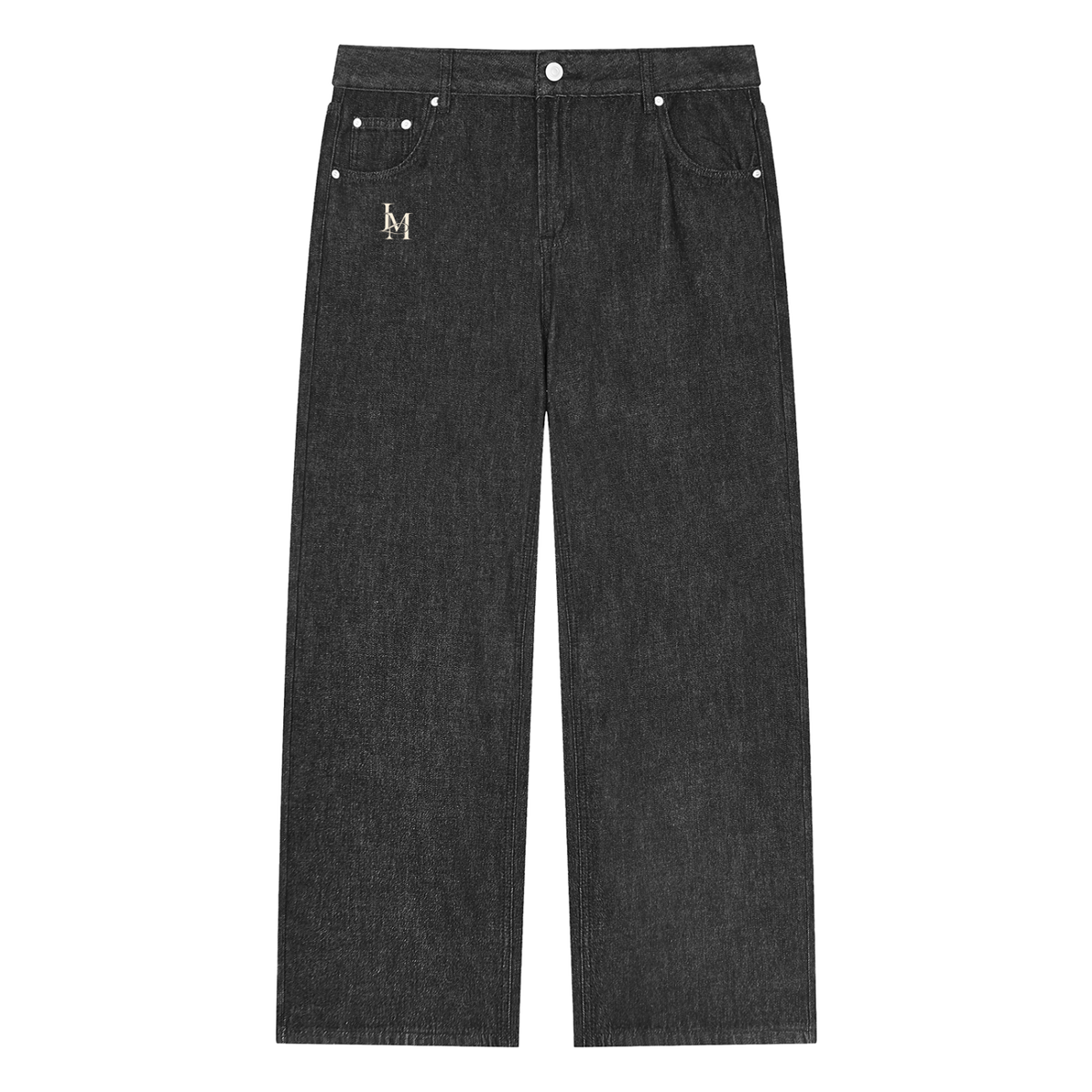The Straight Jean in Black, front view #Color_Black