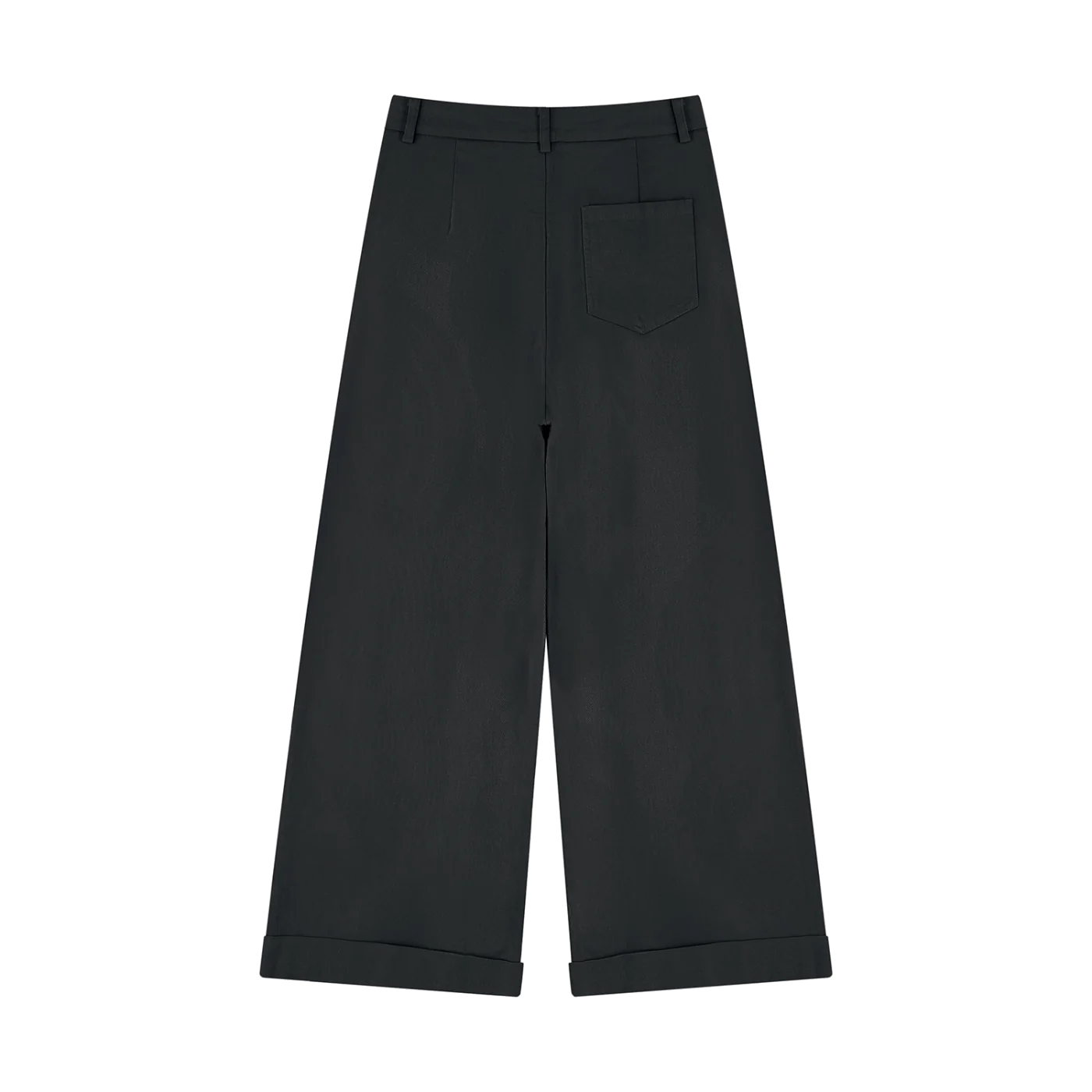 The Tencel Trouser in Black, back #Color_Black