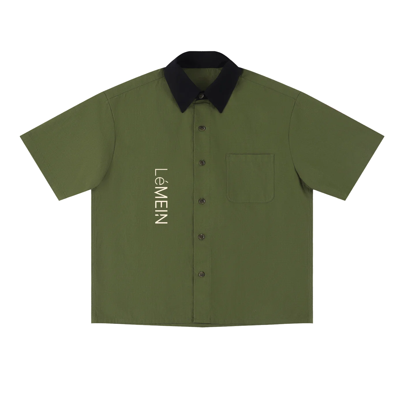 The Color Block Shirt in Army Green #Color_Army Green