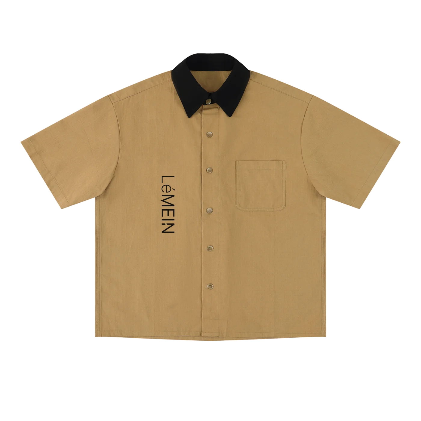 The Color Block Shirt in Brown #Color_Brown