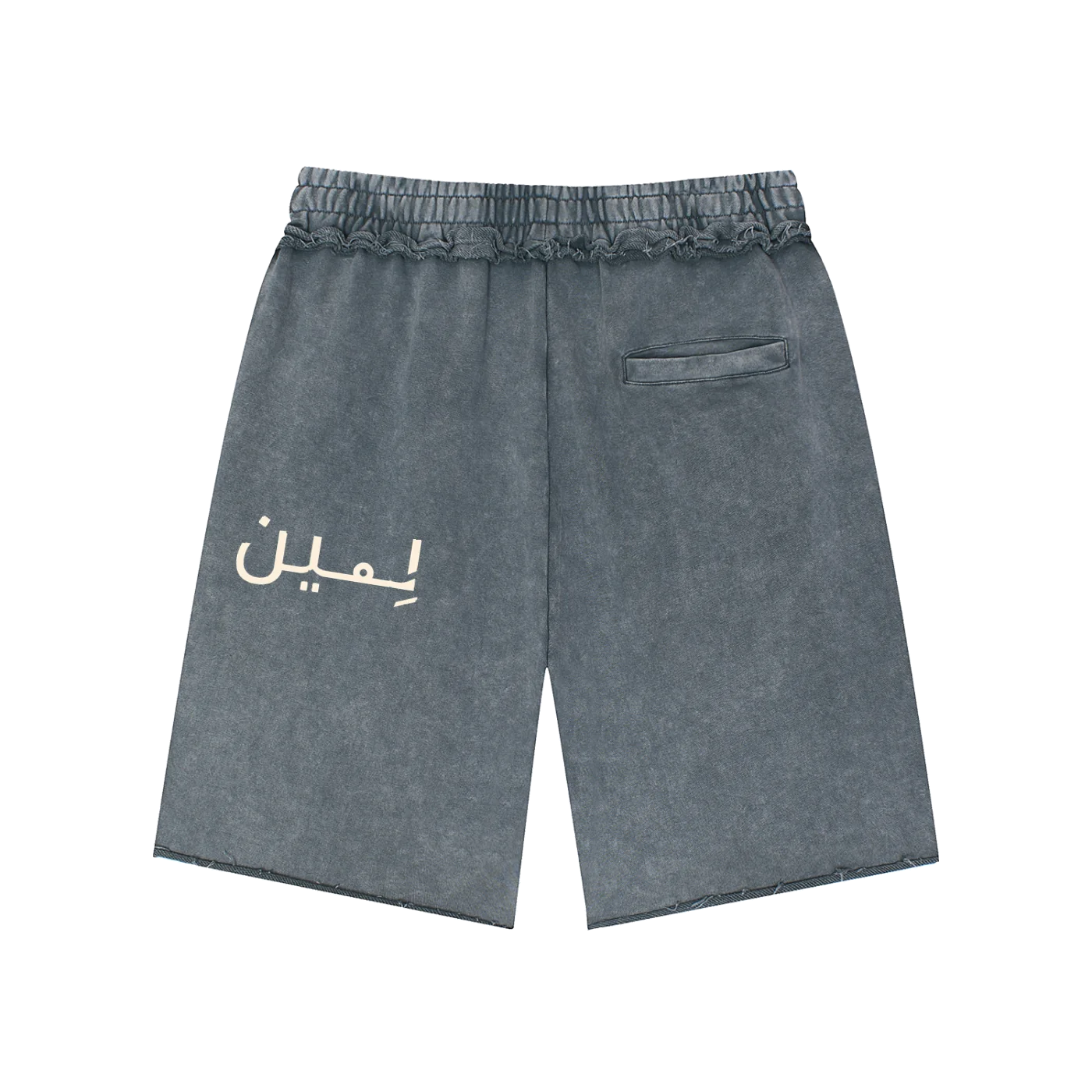 The Washed Short in Medium Gray, back #Color_Medium Gray