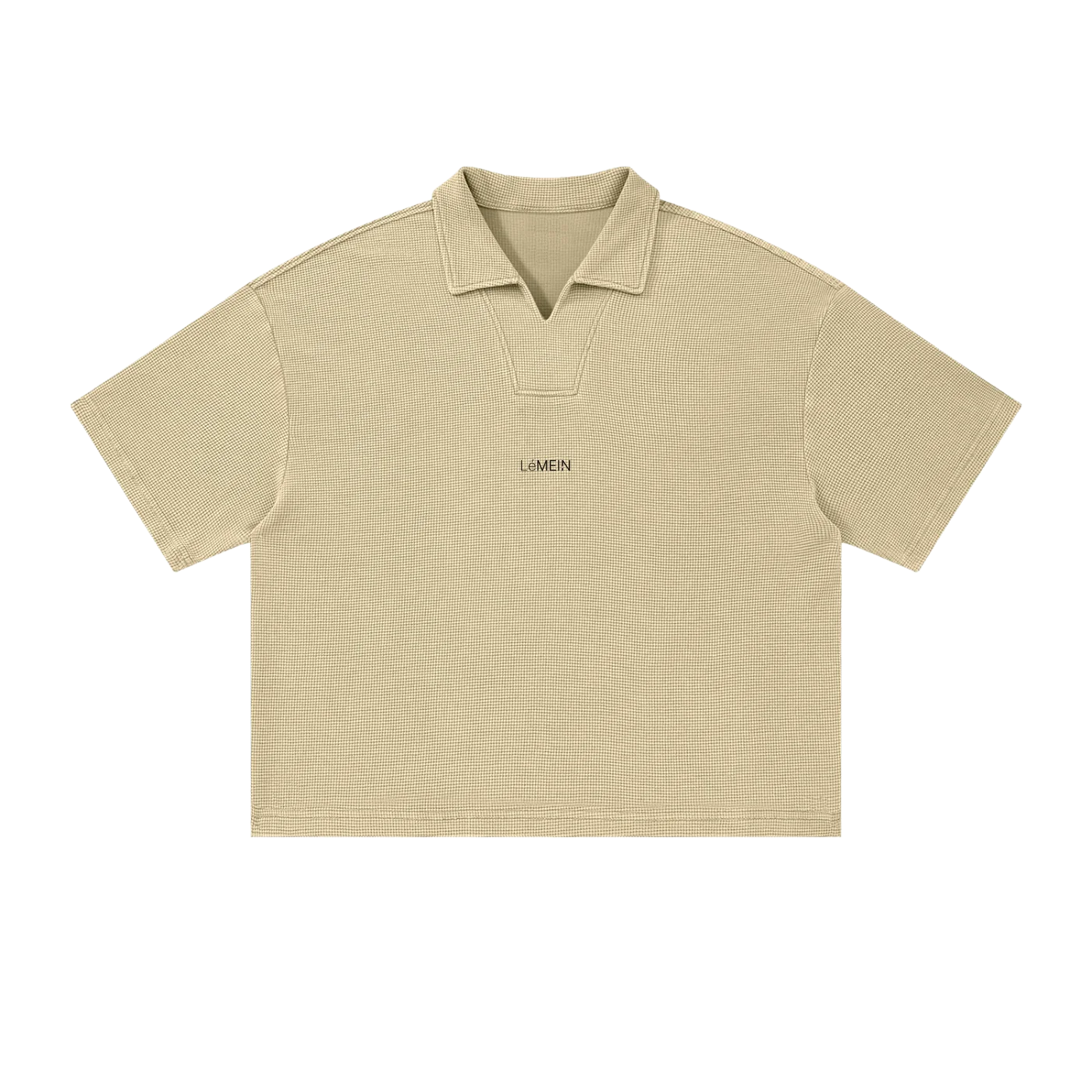The Waffle Polo in Khaki, front view #Color_Khaki