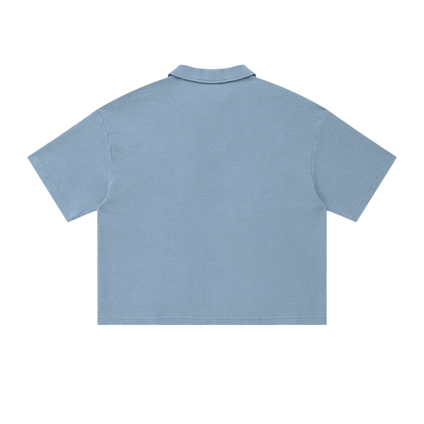 The Waffle Polo in Sky Blue, back view #Color_Sky Blue