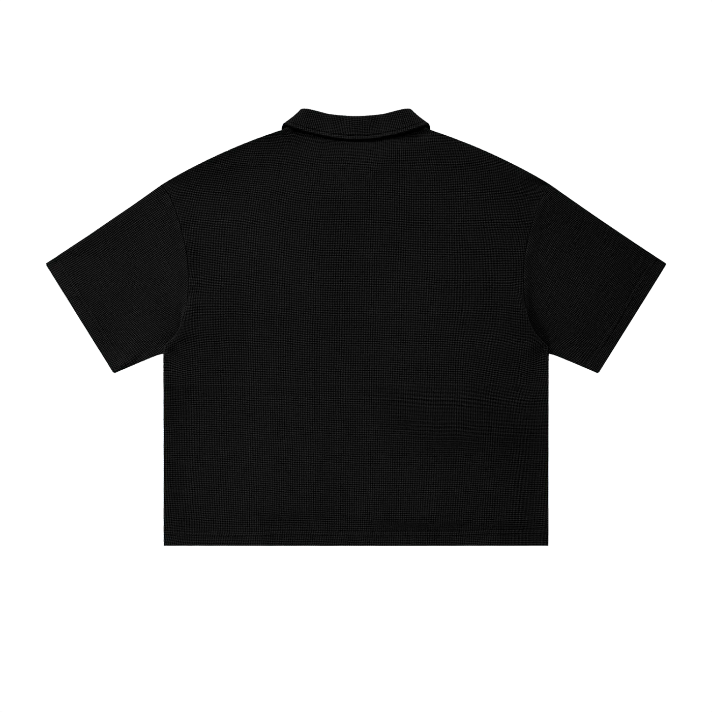 The Waffle Polo in Black, back view #Color_Black